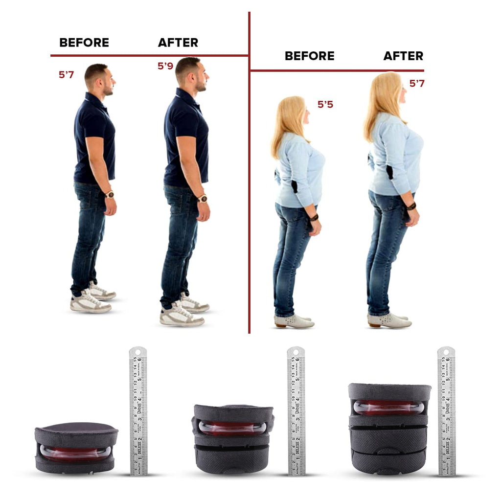 4 Layers 9 cm (3.5 Inch) Height Increasing Shoes Insoles - For Men And Women - 1 Pair | Height Increasing Insoles