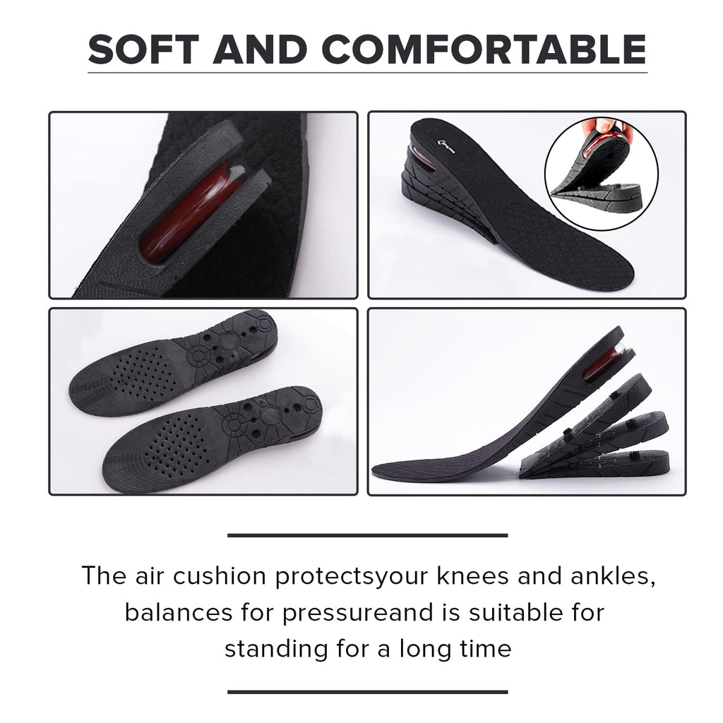 4 Layers 9 cm (3.5 Inch) Height Increasing Shoes Insoles - For Men And Women - 1 Pair | Height Increasing Insoles